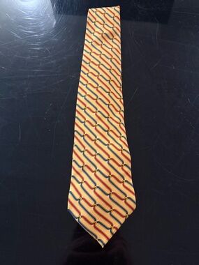 Burberry 100% Silk Tan Neck tie Made in France